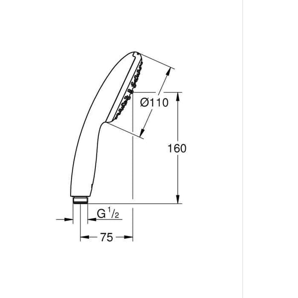 Brusehoved - GROHE Vitalio Start 110 27940001 - 1 regnstråle - Vandbesparende - Antikalkproces - Krom