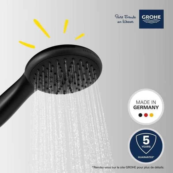 Brusehoved - GROHE Vitalio Start 110 279462431 - 2 dyser (Regn/stimulerende) - Vandbesparende - Antikalkproces - Matsort