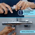Miniatyrbillede 5 af 6: Brusehoved - GROHE Vitalio Start 110 27946001 - 2 dyser (Regn/stimulerende) - Vandbesparende - Antikalkproces - Krom