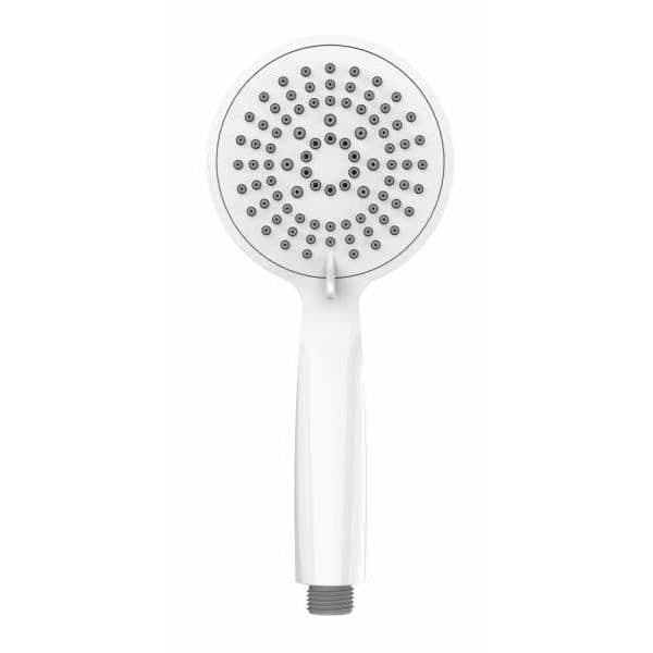 WENKO Young 5-spray duschhuvud, lätt att rengöra, universalanslutning 1/2", plast, ø 11 cm, vit