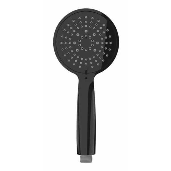 WENKO Young 5-spray duschhuvud, lätt att rengöra, universalanslutning 1/2", plast, ø 11 cm, svart