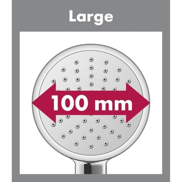 Douchette CROMETTA med stöd och slang - Quick Clean - Kromad - Flöde 14 l/min - 26567400