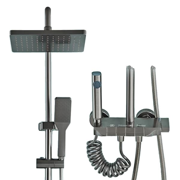 Aluminium Duschsystem, Justerbar Höjd, Kromad Yta,4109