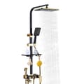 Miniatyrbillede 2 af 2: Regnbruser, Elegant Sort og Guld Design, Justerbar Højde 29,53-47,24 tommer,sort, 12 tommer