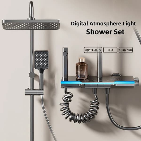 Duschset, Justerbar Höjd, Elektropläterad Yta,4131