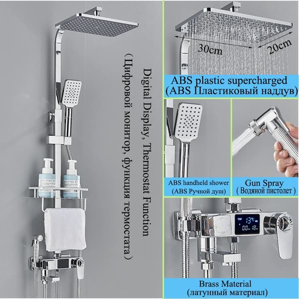 Termostatisk bruserarmatur sæt, dobbelt håndtag kontrol, auto-termostat system,Termostatisk-Dis-B4