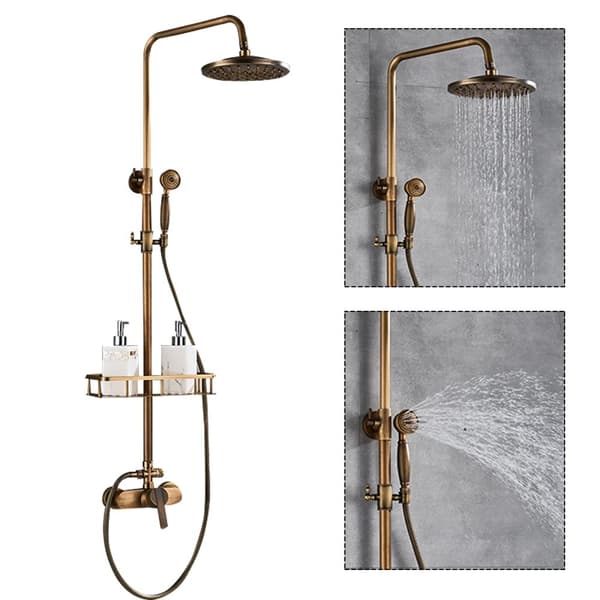 Guldbruserhoved, Vintage Stil, Dobbelt Vandtilstande, Korrosionsbestandig Messing