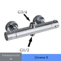 Miniatyrbillede 2 af 2: Termostatisk bruserarmatur, holdbart messingmateriale, dobbelt håndtag kontrol,Chrome D