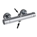 Miniatyrbillede 1 af 2: Termostatisk bruserarmatur, holdbart messingmateriale, dobbelt håndtag kontrol,Chrome D