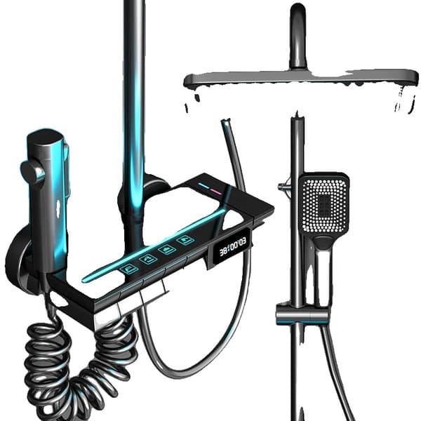 Badeværelse Brusesystem, LED Digital Skærm, Termostatisk Badekarsarmatur,1