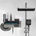 Miniatyrbillede 2 af 2: Smart Digital Bruserarmatur Sæt, Justerbar Højde, Elektroplateret Finish,grå