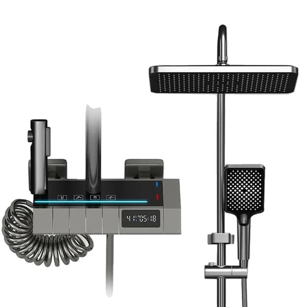 Duschhuvudset för badrum, Digital LED-display, Termostatisk kontroll,3