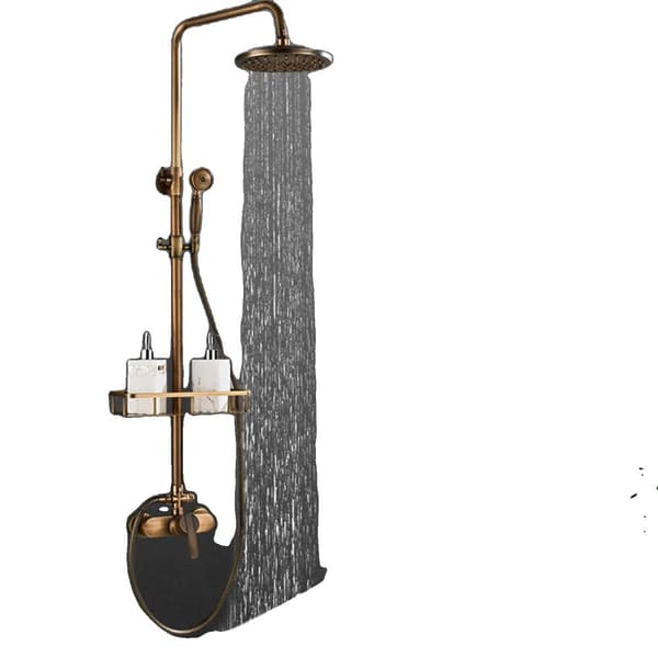 Vintage brusesæt, 360° roterbart topbruser, dual vandudløbsindstillinger, holdbart antikt design