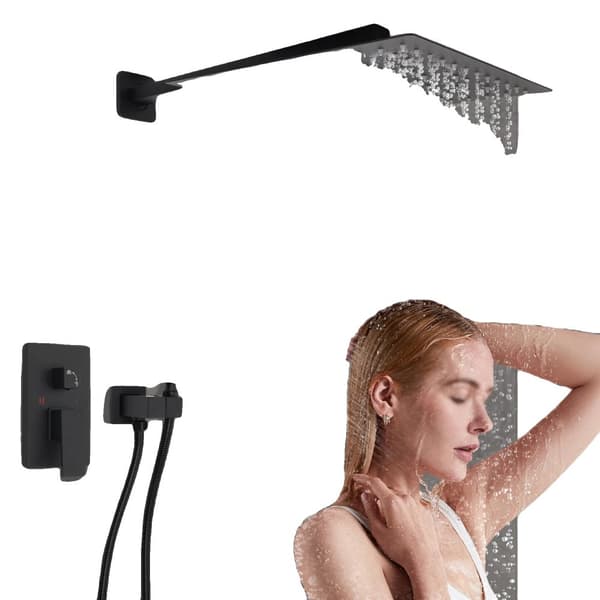 Badeværelsesblander Combo Sæt, Væghængt, Elegant Sort Design