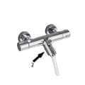 Miniatyrbillede 1 af 2: Termostatisk bruserarmatur, holdbart messingmateriale, dobbelt håndtag kontrol,Chrome B
