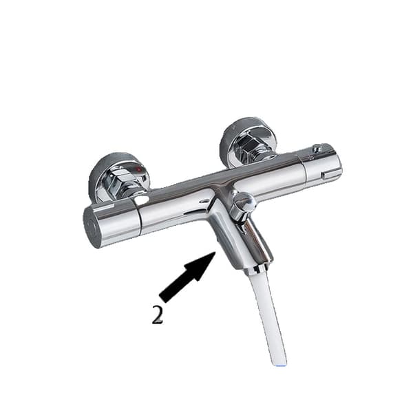 Termostatisk bruserarmatur, holdbart messingmateriale, dobbelt håndtag kontrol,Chrome B