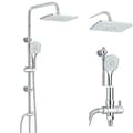 Miniatyrbillede 1 af 2: Chrome Badeværelse Bruserarmatur Sæt, Moderne Design, Justerbar Højde,Chrome
