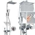 Miniatyrbillede 1 af 2: Termostatisk Brusehane, Luksuriøst Regnbruserhoved, Dobbelt Håndtag Kontrol,Chrome TH AChrome TH A