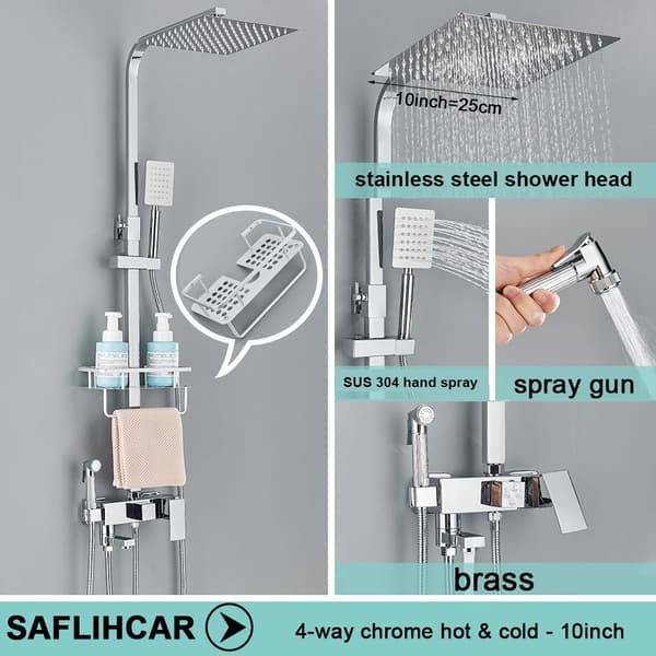 Brass Bruserarmatur Sæt, Moderne Stil, Termostatisk Teknologi,chrome 4-10