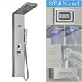Miniatyrbillede 1 af 2: LED Brusepanel System, 5 Vandtilstande, Dobbelt Kontrol, Nutidigt Rustfrit Ståldesign,Nickel-8024