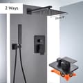 Miniatyrbillede 2 af 2: Bruserarmatur Sæt, 2-Vejs og 3-Vejs Muligheder, Mat Sort Finish,2Vejs 8Tommer