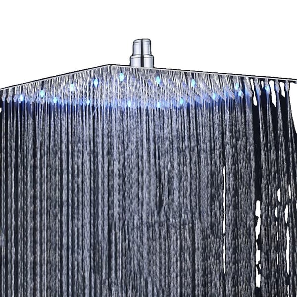 LED Regnduschhuvud, Kromfinish, Väggmonterad, Högkvalitativt Rostfritt Stål,Chrome-16tum