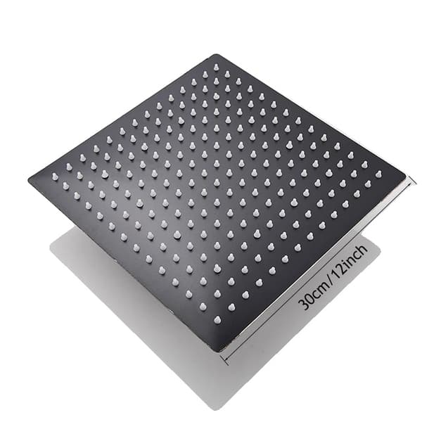 Brusehoved, ultratyndt design, rustfrit stål konstruktion, 12 Matte Black