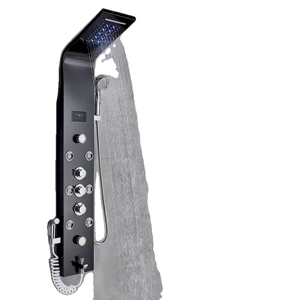 LED Brusepanel, Regnbruser, SPA Massagestråle, Sort 8009