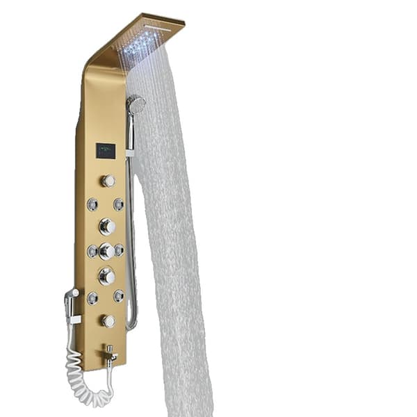 LED Brusepanel, Regnbruser, SPA Massagestråle, Guld 8009