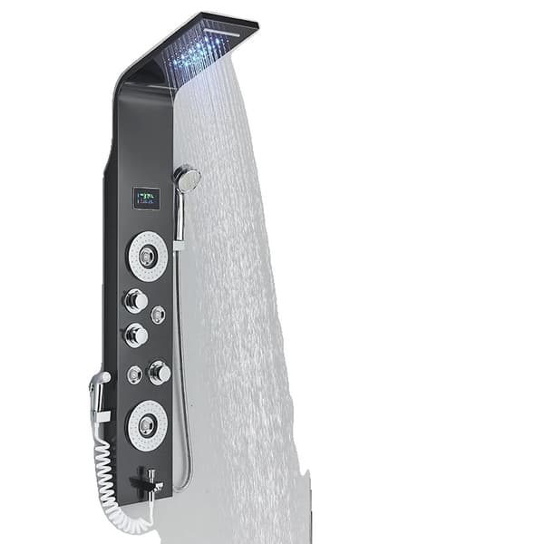 LED Brusepanel, Regnbruser, SPA Massagestråle, Sort 8006