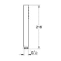 Miniatyrbild 3 av 3: GROHE Euphoria Cube Stick handdusch 27699000 - Flödesbegränsare - Anti-kalk - Universalfäste - Krom