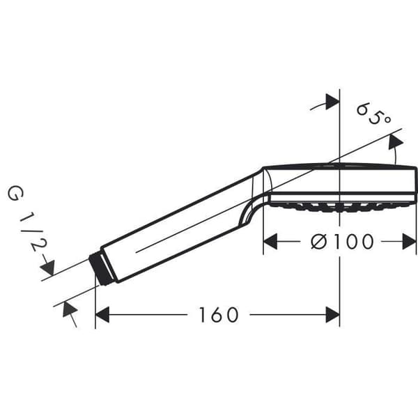 HANSGROHE Crometta 1-stråle handdusch - Ø 10 cm - Vit krom