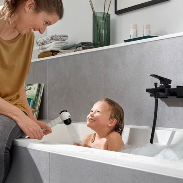 Duschhandtag barn HANSGROHE Jocilino 2 strålar vit/svart