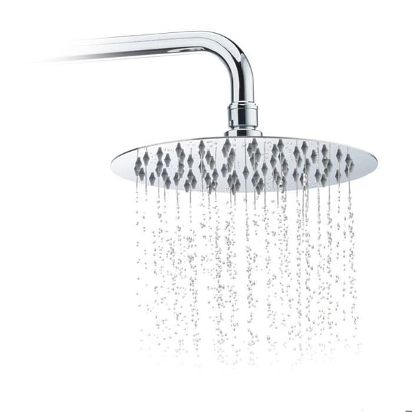Relaxdays Rund regnduschhuvud 200 mm spegelpolerat rostfritt stål, silver
