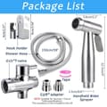 Miniatyrbild 2 av 4: Jieluo Toalett Handdusch Komplett Kit - Toalett Handdusch Kit med 3-vägsventil (1/2"-3/8") I Standardstorlekar Frankrike (Silver)