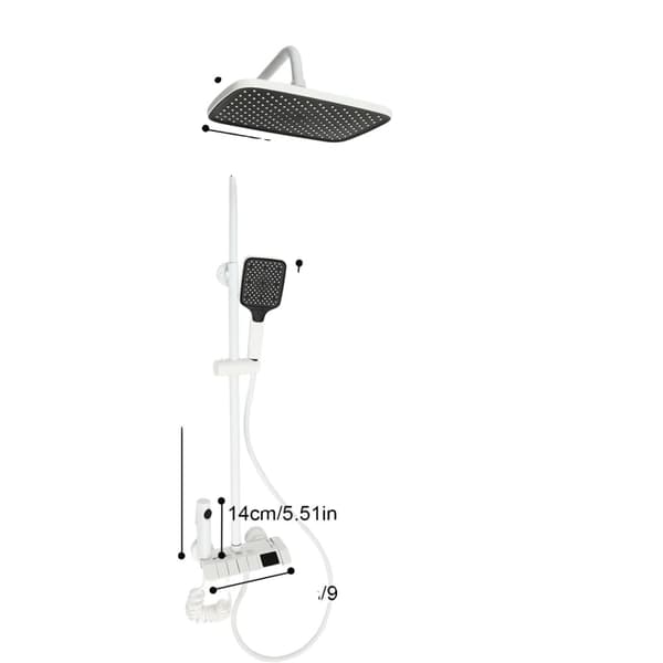Duschsystem, Regnduschhuvud, Handdusch, Väggmonterad Design,VIT