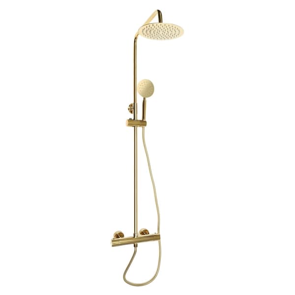 Duschsystem, Väggmonterat, Justerbar Höjd,Guld