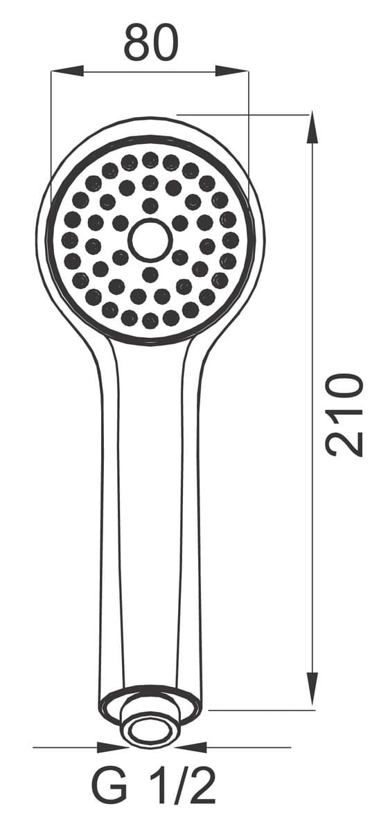 Stella 1-funktions brusehoved, krom