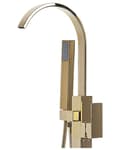 Miniatyrbillede 4 af 6: Fritstående badekarsarmatur RIBBON Golden Lumarko!