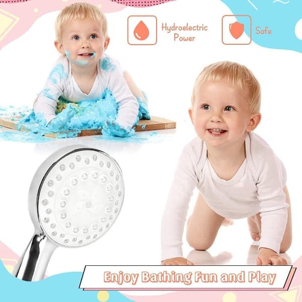 OBOSOE LED-belysning Brusehoved med håndbruser Brusestrimler