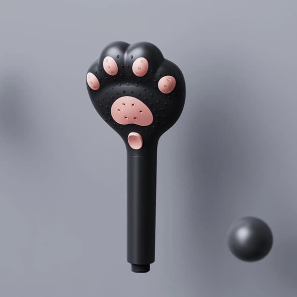 OBOSOE Handhållet Duschhuvud – Söt Kattpaw Design, Luftboost & Vattenfiltrering, 3 Hastigheter