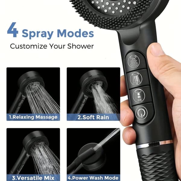 OBOSOE trykforbedrende massagebrusehoved – 4 positioner