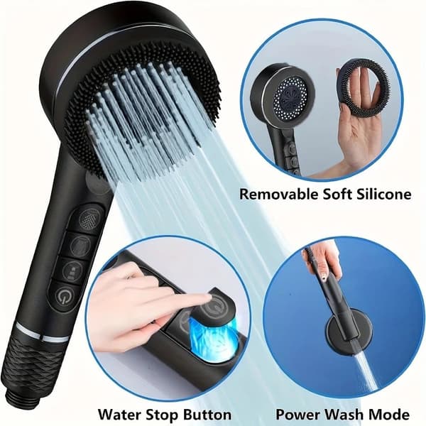 OBOSOE trykforbedrende massagebrusehoved – 4 positioner