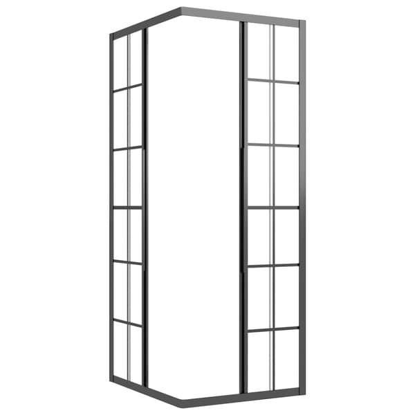 vidaXL Dusjkabinett frostet ESG 80x70x180 cm svart