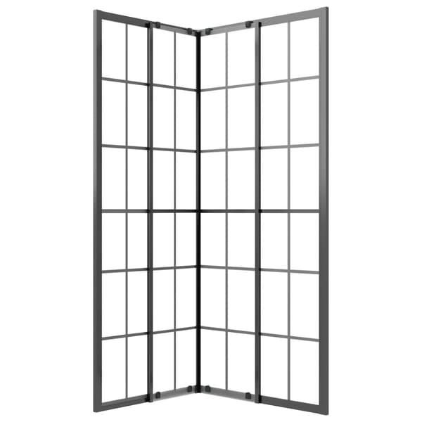 vidaXL Dusjkabinett frostet ESG 80x70x180 cm svart