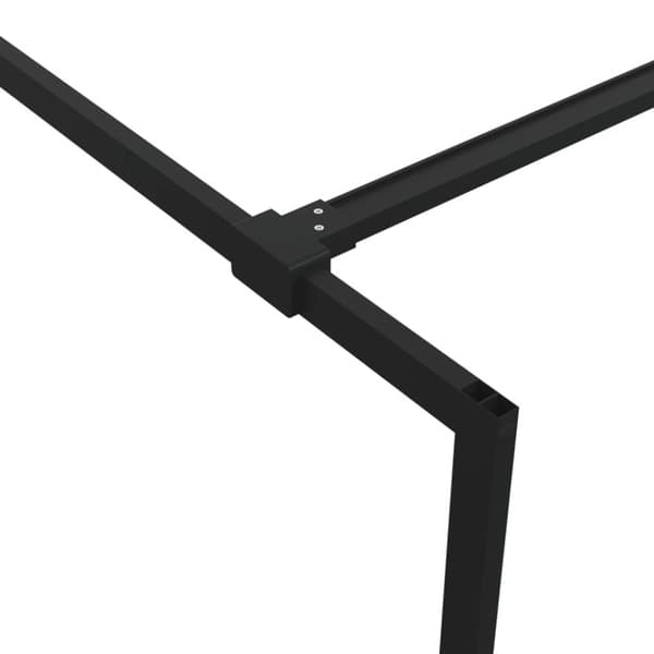 vidaXL Dusjvegg svart 90x195 cm halvfrostet ESG-glass