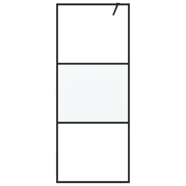 vidaXL Dusjvegg svart 80x195 cm halvfrostet ESG-glass