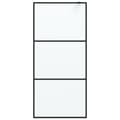 Miniatyrbild 3 av 7: vidaXL Duschvägg svart 90x195 cm halvfrostat ESG-glas