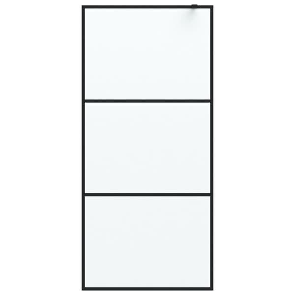 vidaXL Duschvägg svart 90x195 cm halvfrostat ESG-glas