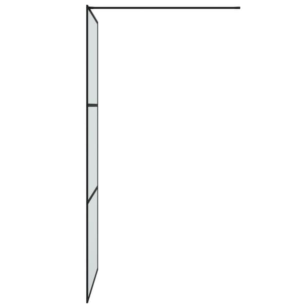 vidaXL Duschvägg svart 90x195 cm halvfrostat ESG-glas
